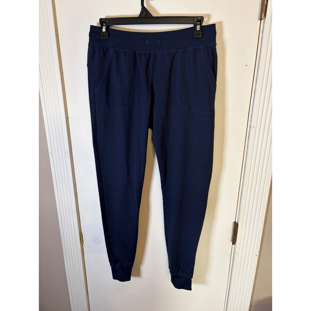 Zyia Active Navy Blue Heathered Joggers Women Performance Pants Pockets